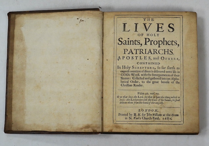 Baxter, Richard - The Saints Everlasting Rest ... 5th edition, complete in 4 parts (lacks pp. 101/02 of pt.3); part titles, engraved headpiece decorations and some decorated initial letters; contemp. panelled calf. print